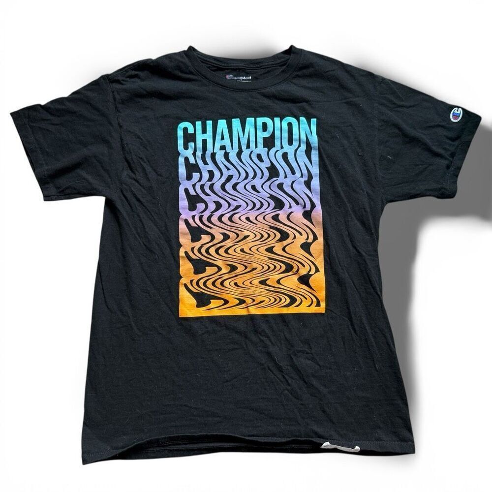 Junior Mens Champion Logo Graphic Tee Shirt - Sz M